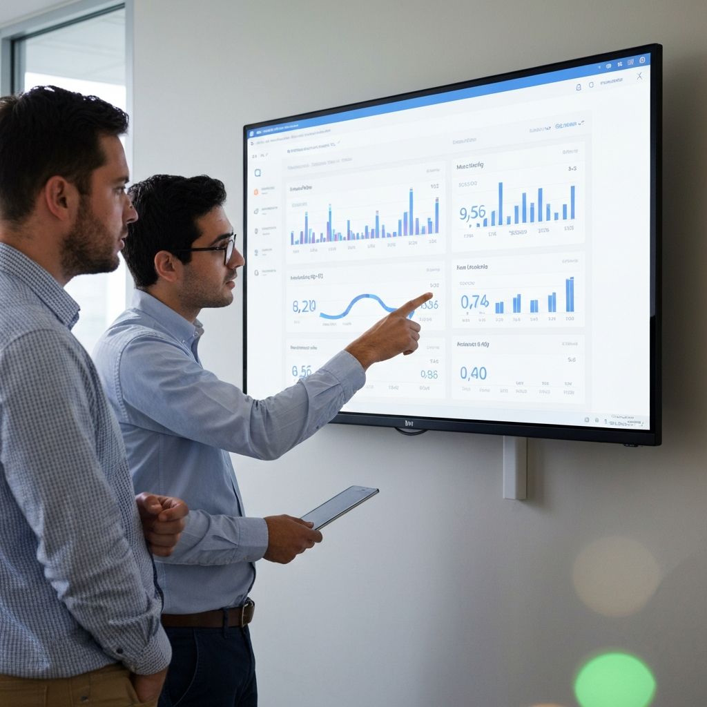 Maven Data consultants collaborating on Power BI dashboard analysis